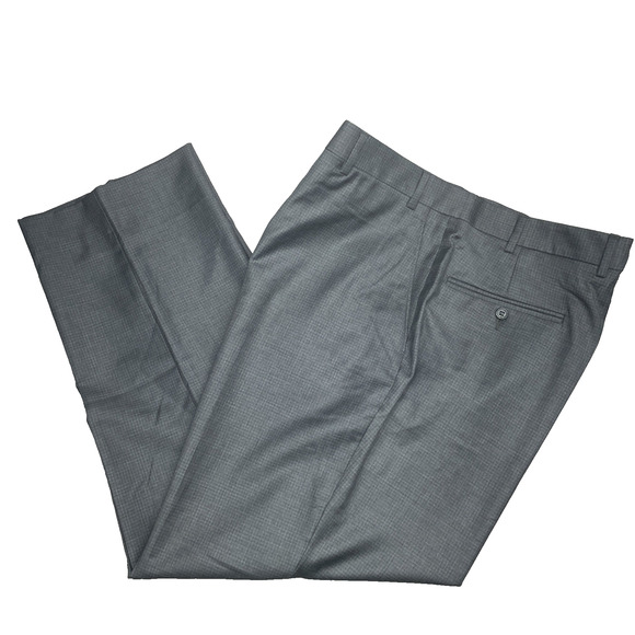 Jos A Bank Sig Tailored Fit Mens 40R Fits 39W x 28.5L Gray Dress Pants Wool Flat - Picture 1 of 8